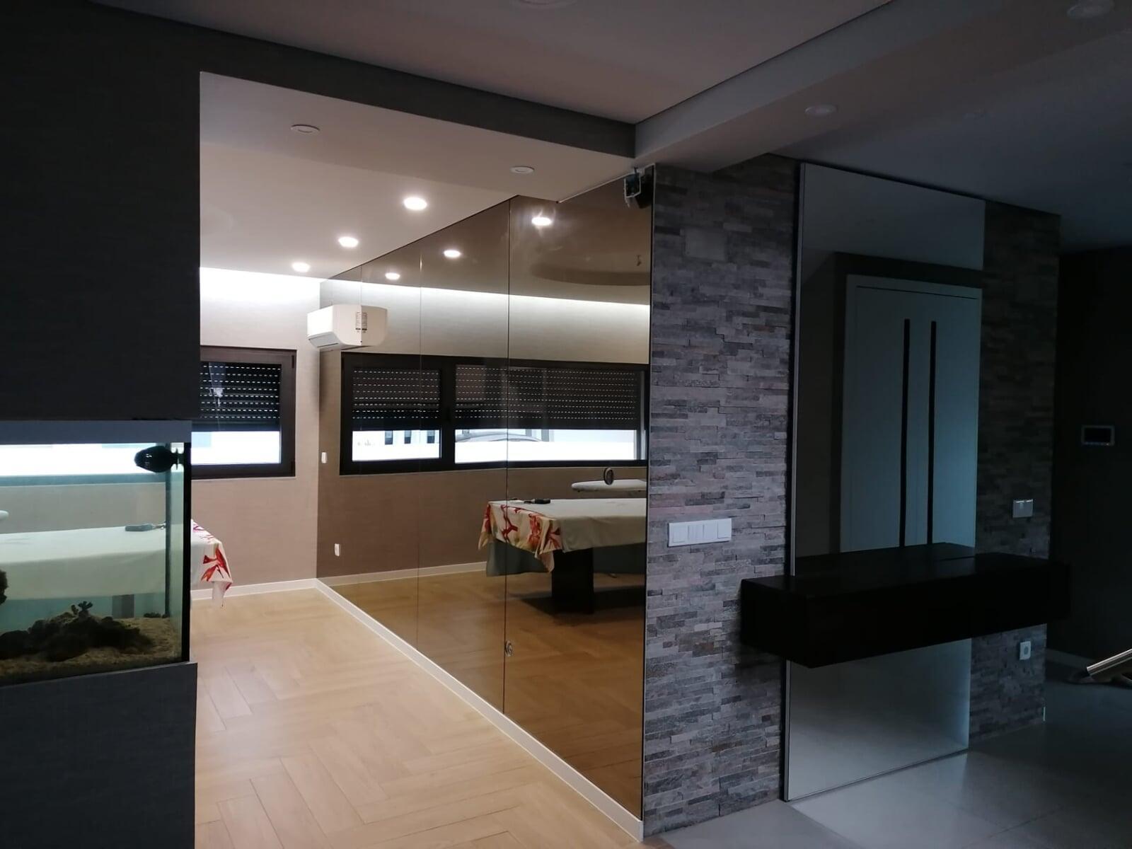 espelho bronze sala de jantar