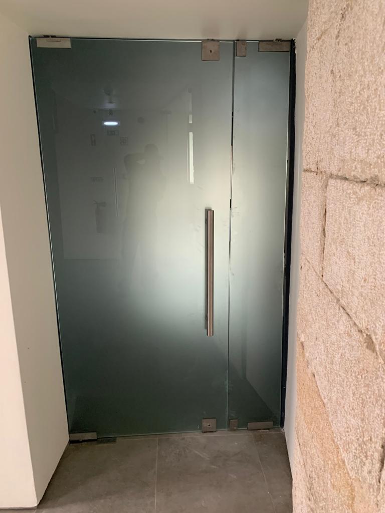 porta em vidro fosco